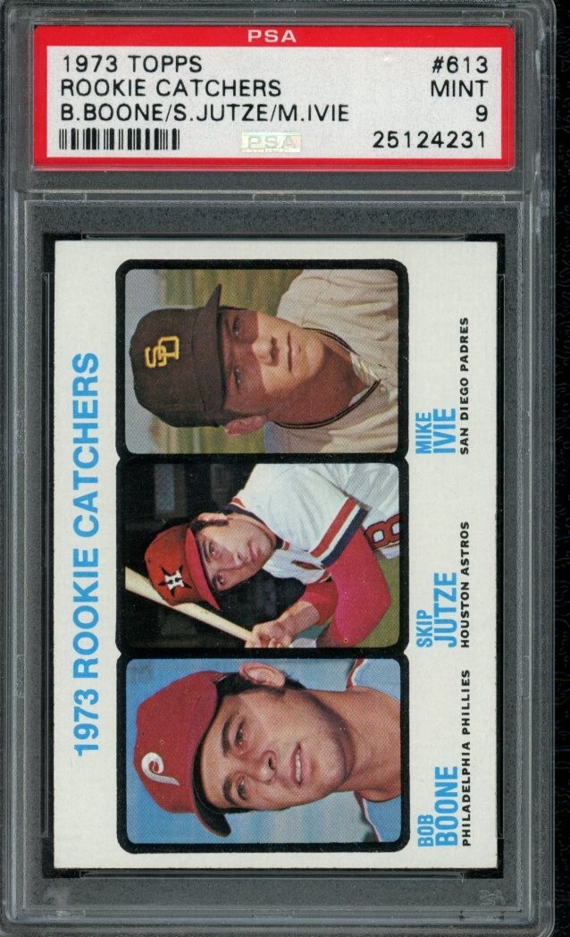 1973 TOPPS BASEBALL # 613 BOB BOONE RC ROOKIE - PSA 9 MINT HIGH # *SLOTH55*
