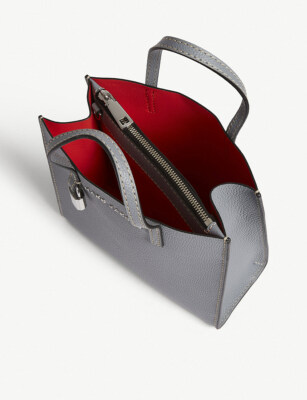 レア!!SALE【Marc Jacobs】M0013268☆MINI GRIND☆Light Slate Marc Jacobs The Grind Mini Tote Bag Slate Leather Read AD