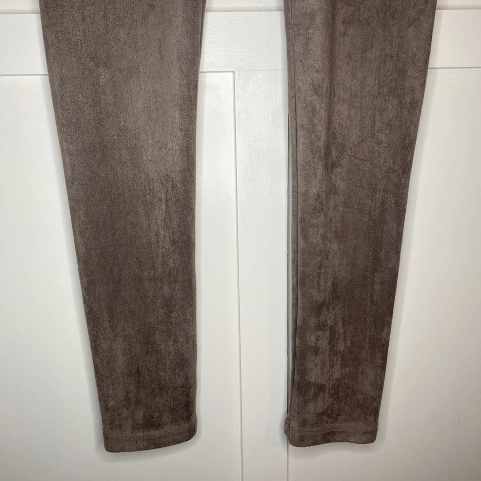 Leggings femininas Fornia tamanho M/L camurça sintética cintura média marrom cintura elástica elástica - Imagem 2 de 4