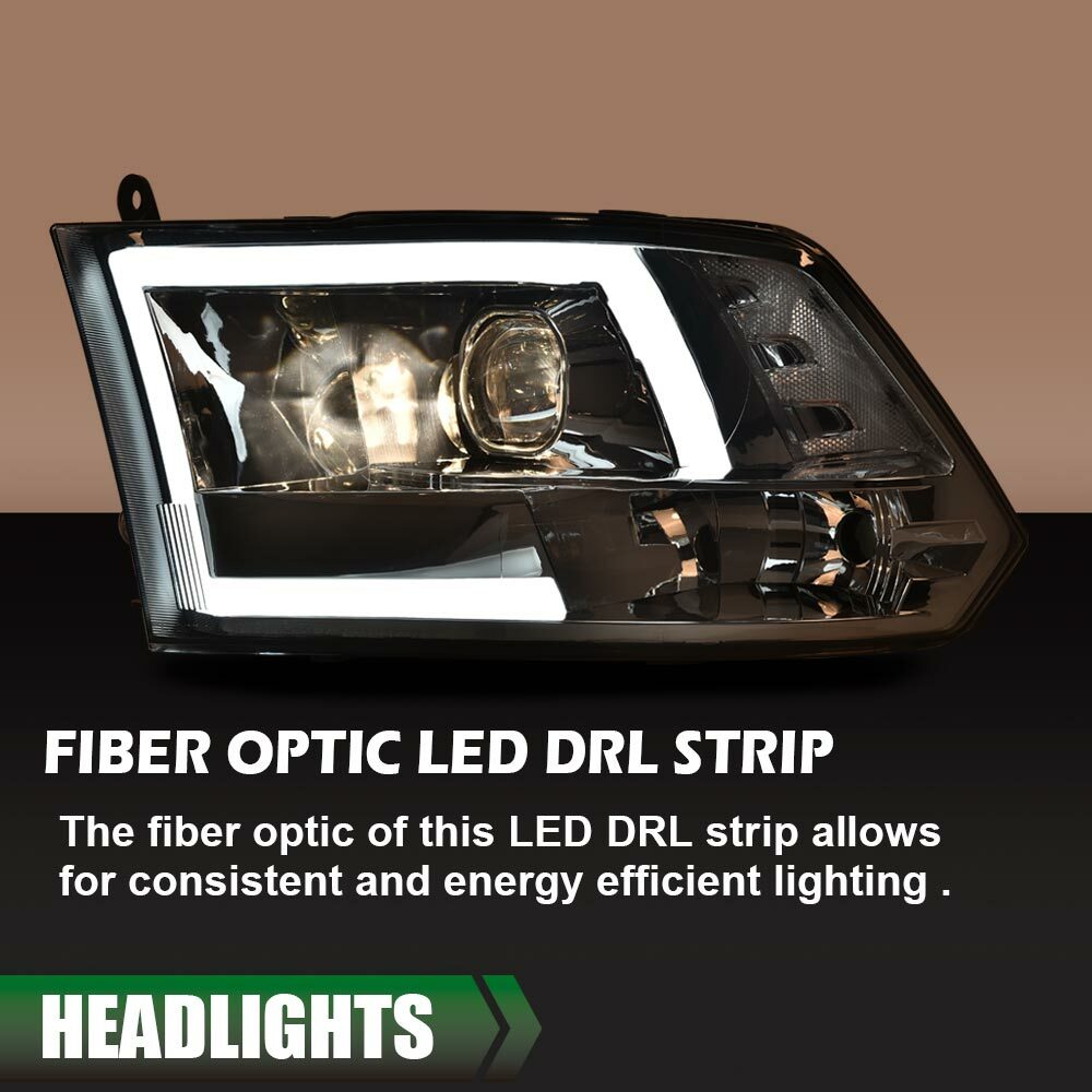 Led Headlights Ram 1500 Black LED Tube Projector Headlights For 2009-2018 Dodge Ram 1500 - Pair With Turn Signal DTMOTO Ram Headlight Pair - Foto 8