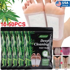 10-50pcs Foot Detox Patches Pads Toxins Deep Cleansing Herbal Organic Slimming