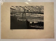 Mike Lynch “St. Petersburg” Woodcut c. 1960 5”x7.5” Unframed MSRP $375