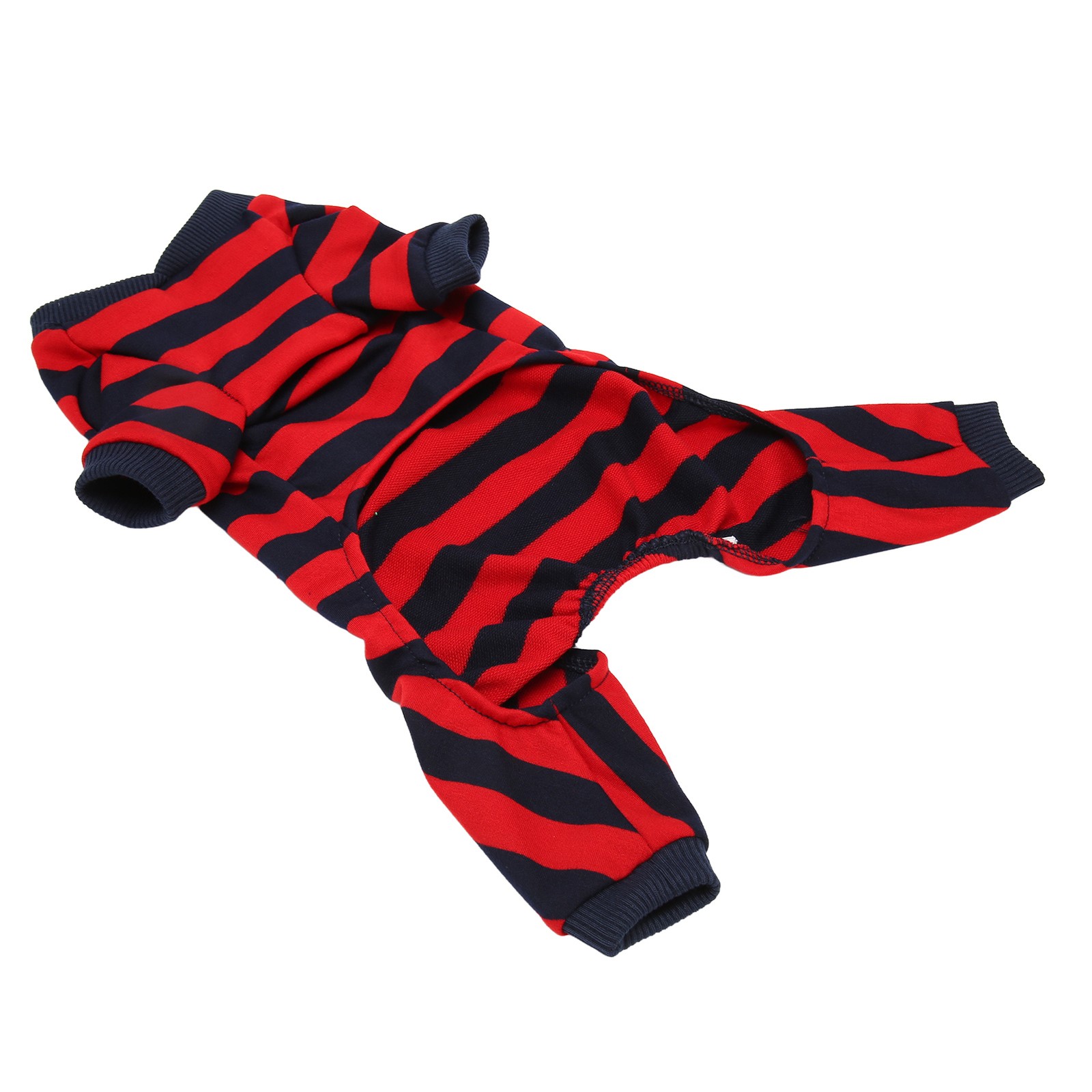Striped Dog Pajamas 4 Legged Lightweight Soft Comfortable Fashionable Red Blue