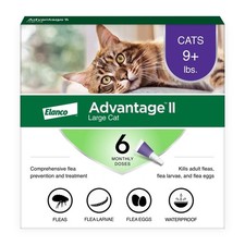 Advantage II Flea Spot Treatment for Cats, over 9 lbs, 6 Doses 6-mos. supply
