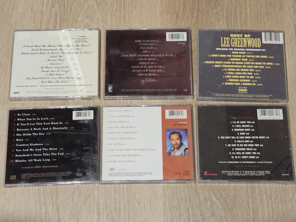 Lee Greenwood 6-CD Lot Album Collection Best Of/Greatest Hits 2/My Country+ - Imagem 3 de 3