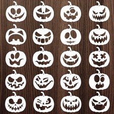 Halloween Pumpkins Face Stencils, 20pcs Pumpkin Face Stencils for Carving Pai...