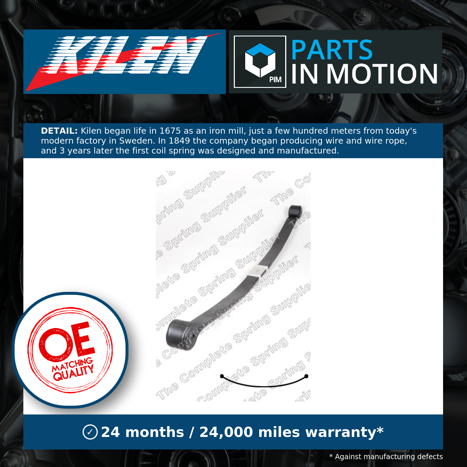 Leaf Spring fits FORD TRANSIT TDCi 2.2D Rear 06 to 14 Suspension Kilen Quality