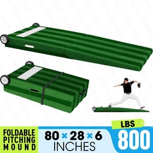 80x28x6 Inch Portable Pitching Mound W/Pro Pitching Rubber for Baseball Training