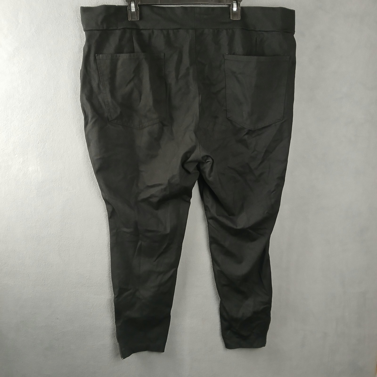 Terra & Sky Ponte Pants Womens 3X Black Rayon Stretch High Waisted Ankle Zip thumbnail 2