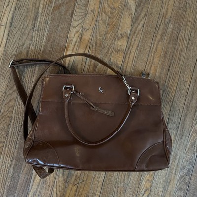 Ashwood Genuine Leather Shoulder Bag Purse Color Brown Made In Italy