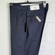 Michael Kors Men's Classic-Fit Wool-Blend Suit Pants Navy Plaid, 35x32 200