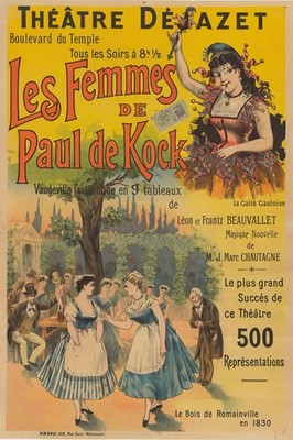   Les Femmes de Paul de Kock Theater Poster - 1830 Vaudeville Magic  ️ -