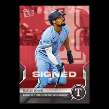 Marcus Semien - 2021 MLB Topps Now Card OS-49 Texas Rangers