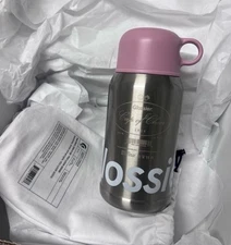 New Glossier 16 oz. Classic Tumbler Thermos Holiday Exclusive Pink/Silver Rare!