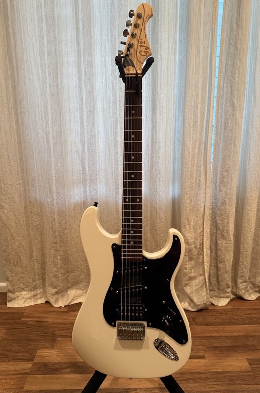 GJ2 USA Jake E Lee White Solid Body Electric Guitar Right-Hand 22-Fret Gig Bag
