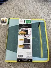 Five Star 2 Zipper Binder 530 Sheet Capacity New Green Teal Yellow - NEW