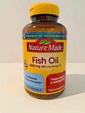 Nature Made Fish Oil 1200mg Omega 3 Supplement for Heart Health 100ct Softgels