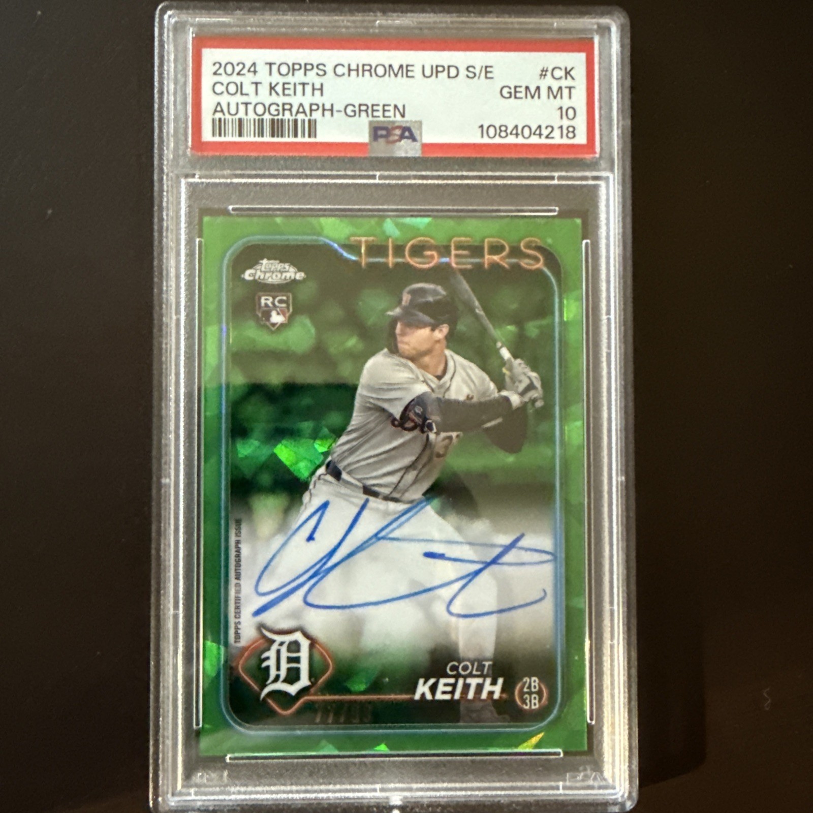 2024 Topps Chrome Update Sapphire Colt Keith Green Auto /99🔥PSA 10 🔥GEM MINT🔥