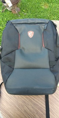 MSI Gaming Laptop Backpack Black Red Dragon Logo Travel School Bag Padded Large