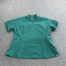 FIGS Blouse Womens XL Green Technical Collection V Neck Scrub Nurse Tunic Top