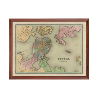 Old Map of Boston, MA 1838 - Vintage Boston Massachusetts Ar