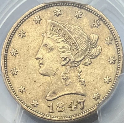 #F7101 USA : 10 Dollar 1847 - OR - Etats-Unis d'Amérique - "Miss Liberty" $ - Photo 1/3