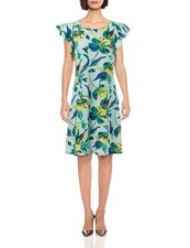 Nine West Women's Flutter Sleeve Swing Dress