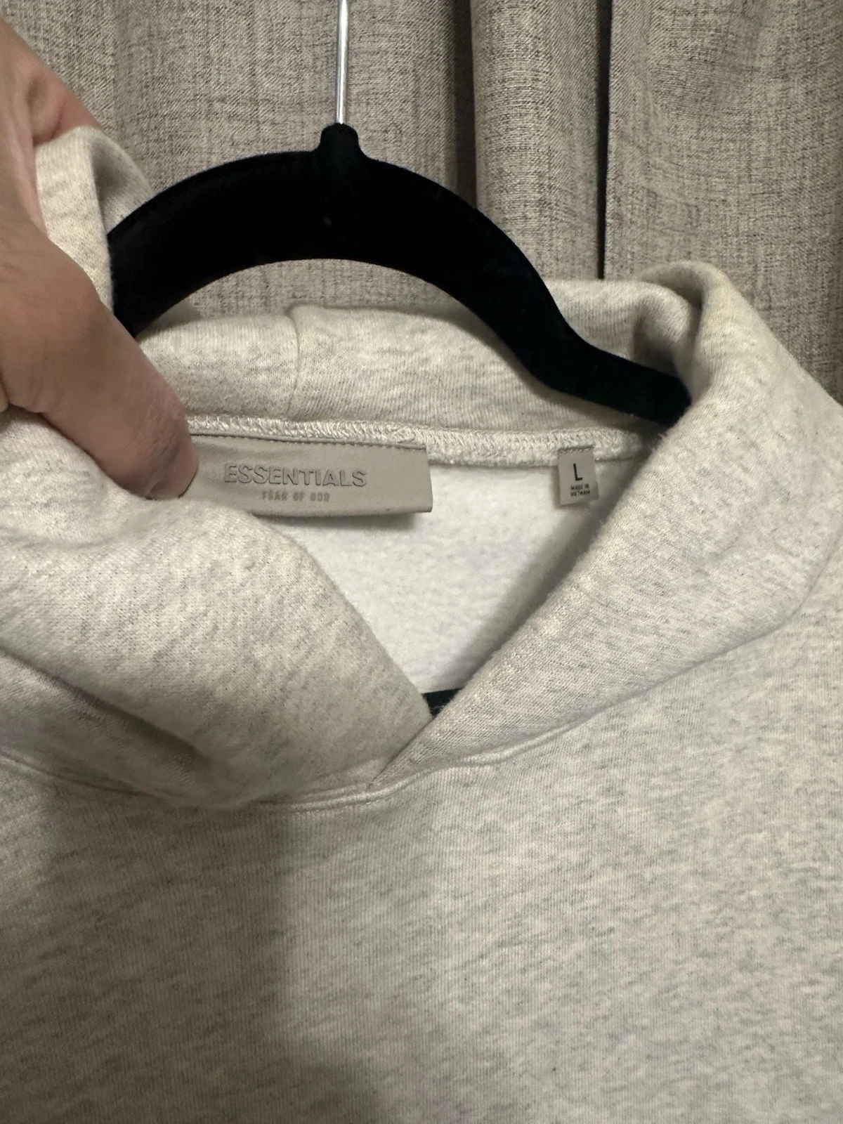 Felpa con cappuccio Fear of God Essentials Light Avena SS22 taglia L