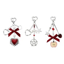 Cute Star Heart Bows Keychain Aesthetic Keychain Accessories Car Key Rings