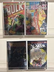 MARVEL LOT FOIL FACSIMILE SET OF 4 HULK WOLVERINE DEADPOOL NM NEW!!!