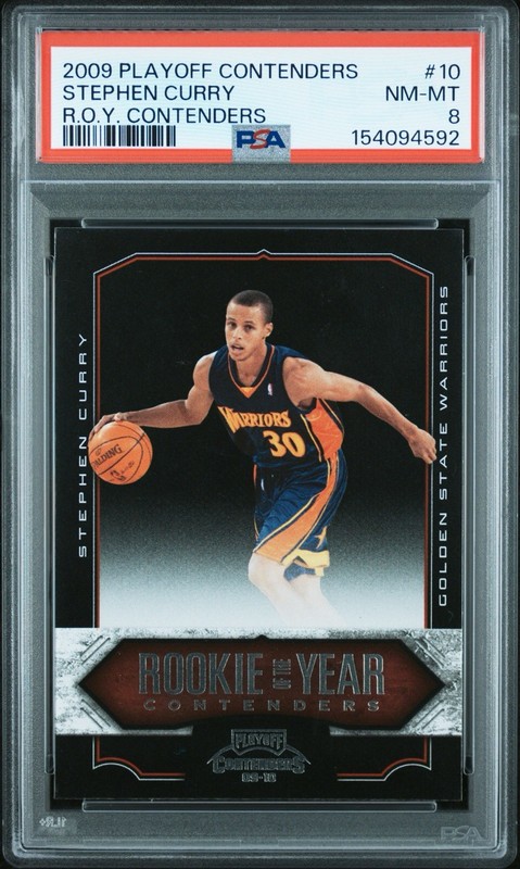 2009 PLAYOFF CONTENDERS ROOKIE OF THE YEAR CONTENDERS #10 STEPHEN CURRY PSA 8