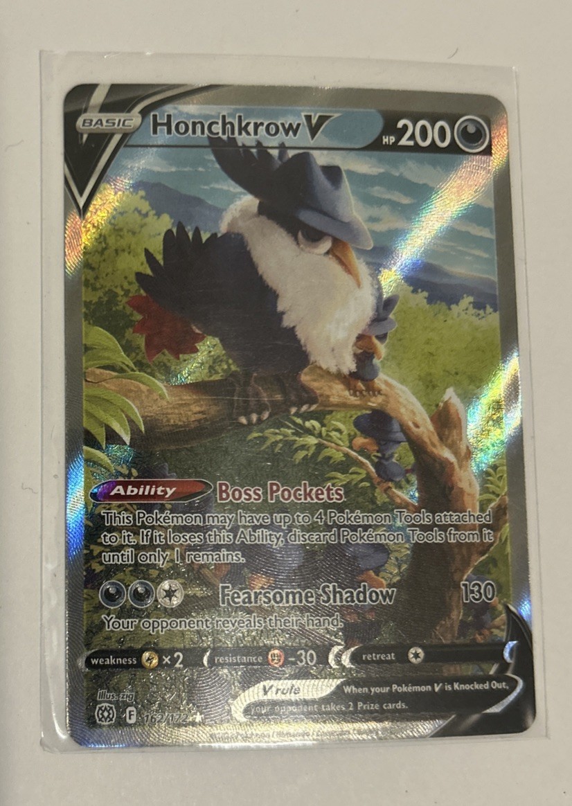 Honchkrow V (Alternate Full Art) 162/172 Swsh09: Brilliant Stars Holo Pomemon NM