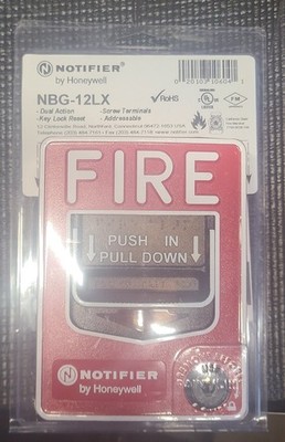 Honeywell Notifier NBG-12LX Fire Alarm Addressable Pull Station Key Lock...