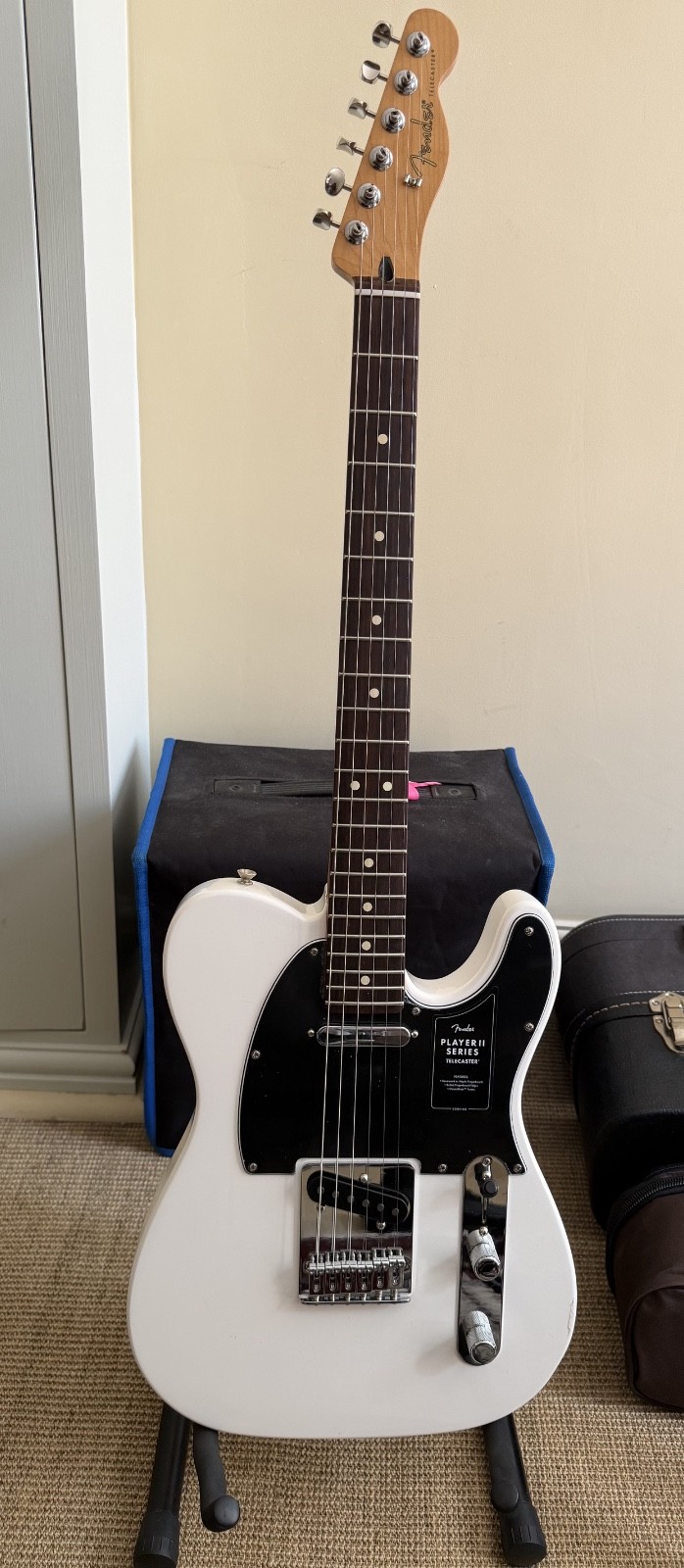Fender Player II Telecaster Polar White Rosewood + Hiscox Hard Case - Setup
