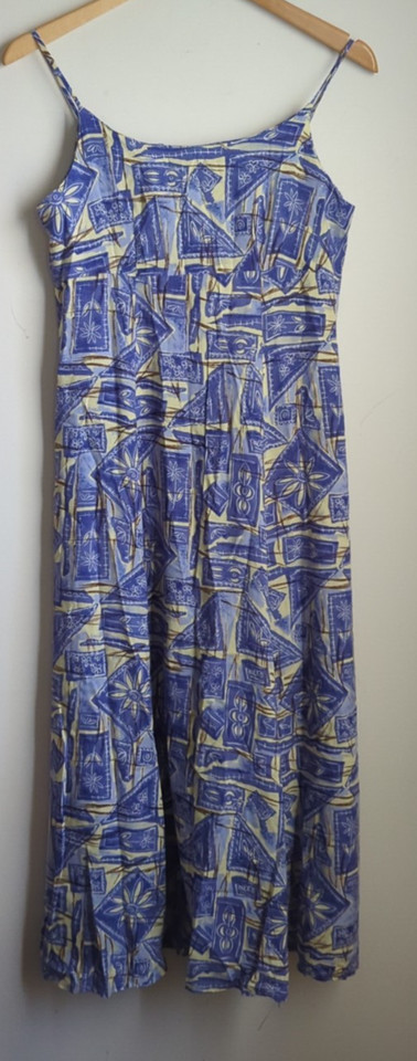 90s Y2K M.T. Designs strappy sundress midi dress Size 10 made in Aus *defects*