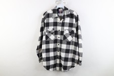 Vintage 90s Dickies Mens Large Faded Heavyweight Flannel Button Shirt Plaid