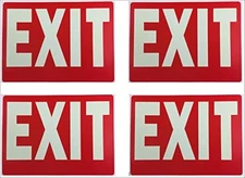 Exit Sign Glow-in-The-Dark Exit Sign, 12 by 8 Inches, Photoluminescent By nat...