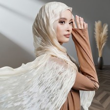 Muslim Women Soft Bonnet Scarf Breathable Hijab Ethnic Turban Long Head Shayla