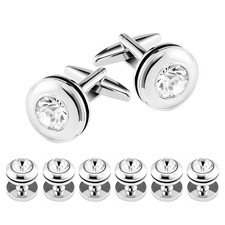 Cufflinks for Men and Tuxedo Shirt Studs Set with Gift Box Stainless Steel Cu...