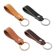 Portable for Key Ring Decor Handmade POB for Key Holder Genuine Leather Sliver f