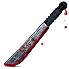 Adult Halloween Horror Jason Bloody Machete Prop Fancy Dress Costume Weapon Prop