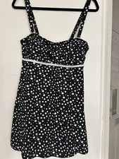 BLACK AND WHITE  SWIMMING COSTUME (SIZE 14)