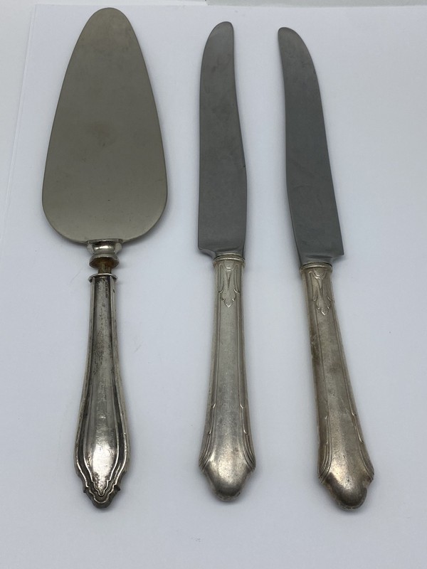 Gorham silver Stainless Steel Dinner Knife Cake Pie Server Bundle 3 pcs 240.0g