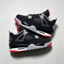 Free Shipping Jordan 4 Retro Bred Black Red 308497-060 Men's Size 7-13