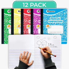 Primary Ruled Composition Notebooks 12-Pack Draw and Write Journal Grades K-2