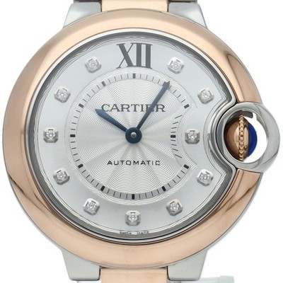 CARTIER Ballon Bleu de Cartier Uhr, 33mm, 11 Diamanten. W3BB0021 K18PG / Stai...