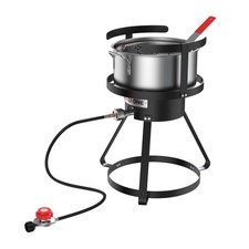 Gas One Propane Deep Fryer with 10Qt Deep Fryer Pot – High Grade Strainer Ba...