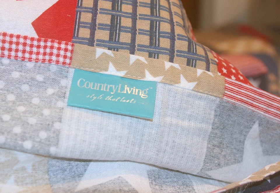 County Living Patriotic Table Cloth 58" x 80" Cotton Red White & Blue July 4th - Image 4 of 4