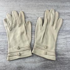 1950s Vintage Soft Leathers Women  s Gloves Size 6 Small Wrist Length Off White