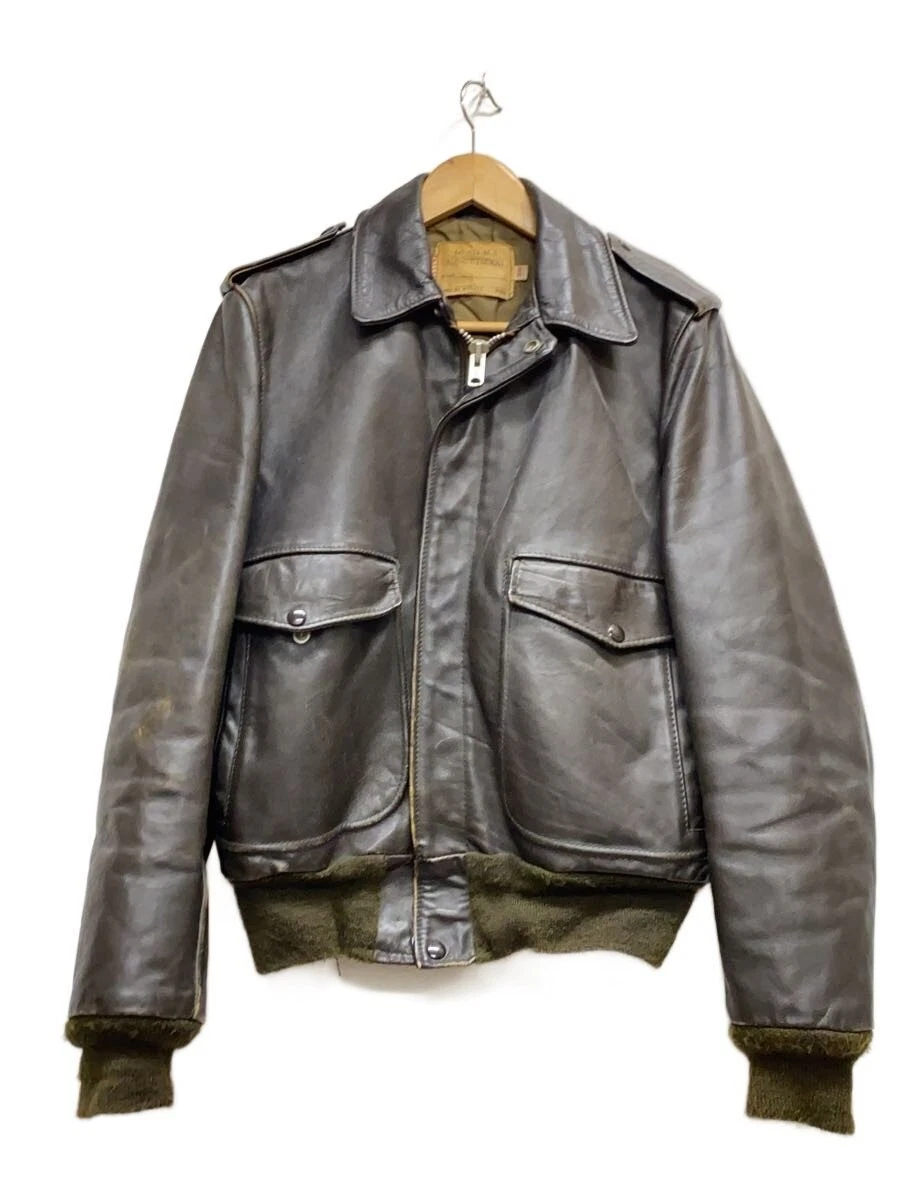 Schott × Ronherman 674 Flight Jacket GENUINE VINTAGE SCHOTT IS 674 MS LEATHER FLIGHT JACKET BROWN SUPER